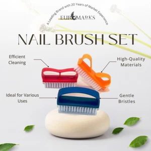 3 x Nail Brushes Finger Toe Scrubbing Cleaning Bristle Manicure Pedicure Hand UK - Picture 1 of 12