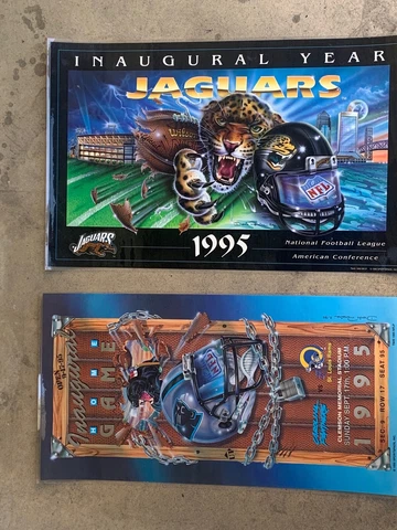 PAIR JACKSONVILLE JAGUARS INAUGURAL Year & HOME GAME  NUMBERED SIGNED PEREIRA Cover