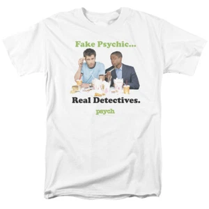 Psych Take Out T Shirt Mens Licensed Classic TV Show Tee Gus Shawn White - Picture 1 of 2
