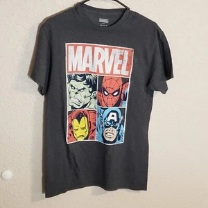 Marvel Avengers Boys Shirt Medium Spider Man Blue Iron Man Hulk Youth Kids - Picture 1 of 6