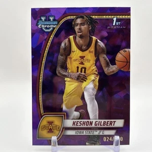 2024-25 Bowman Chrome U Keshon Gilbert Purple Sapphire 1st Bowman #d/100 Iowa St - Picture 1 of 2