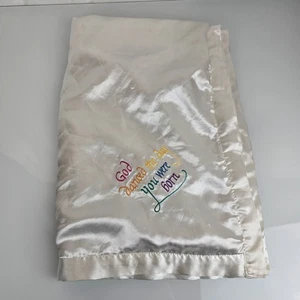 White Satin Fleece Baby Blanket God Danced the Day you were Born - Picture 1 of 5