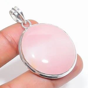 Cuarzo rosa forma redonda colgante de piedras preciosas hecho a mano único re... - Imagen 1 de 7