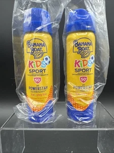 2 PKS Banana Boat Kids Sport Sunscreen Lotion Powerstay Tear+ Sting Free SPF 50+ - Picture 1 of 2
