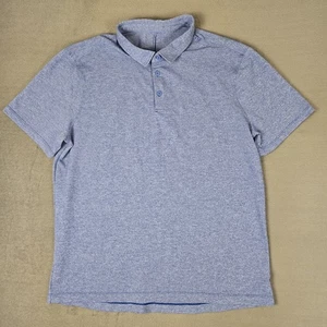 Lululemon Metal Vent Tech Polo Shirt Mens XL Heather Blue Short Sleeve Collared - Picture 1 of 6