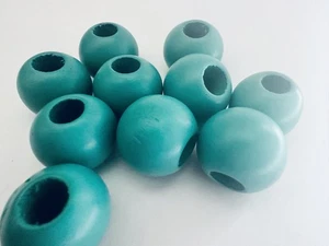 20 pcs Wood Beads 24mm Cyan Blue Turquoise Jewelry Making Wooden Tool Round L1 - Picture 1 of 1
