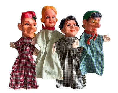 4x alte Handpuppen 1960er Jahre Kaspertheater Puppentheater Charakterkopf - Bild 1 von 4