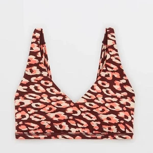 OFFLINE By Aerie Goals Plunge Sports Bra NWT Maplewood Animal Print size Large - Picture 1 of 10