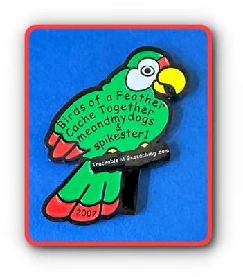 Geocoin 2007 Parrot Birds of a Feather Cache Together Black Nickel Unactivated - Image 1 of 2