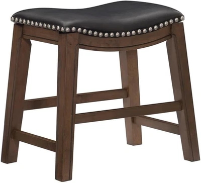 Ordway Solid Wood Dining Height Stools - Saddle Table Height Stools for Transiti - Image 1 of 4