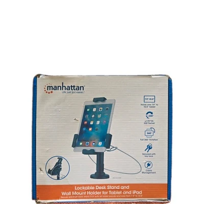 Manhattan iPad & Tablet Desk Stand Lockable Wall Mountable Secure Anti-Theft. - Image 1 of 4