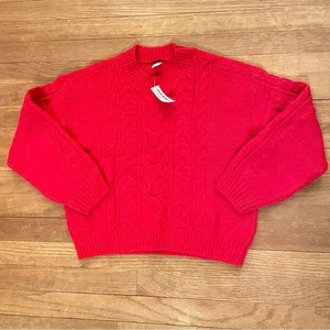 NWT Old Navy Girls Red Sweater Shirt Top Long Sleeve Size L B9 - Picture 1 of 4