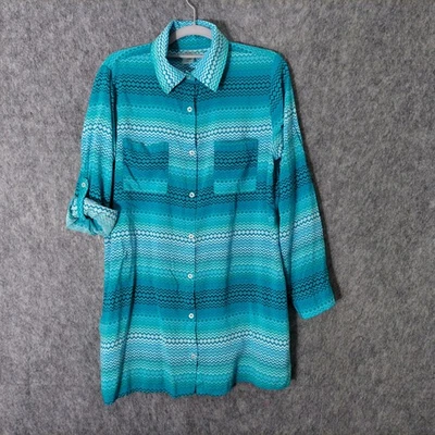 Capa de natação Bleu Rodbeattie botão L rolo aba manga colarinho azul costeiro náutico - Imagem 1 de 4