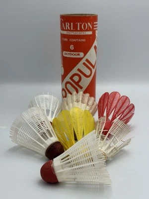 Juego de 3 volantes de bádminton vintage Carlton Inglaterra nailon birdies retro Foto 1 de 4