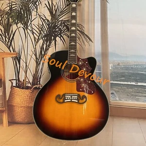 Cutaway Sunburst Acoustic Electric Guitar 6string Top Solid Spruce w/EQ FreeShip - Picture 1 of 5