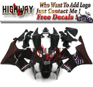 ABS Kunststoff Verkleidungen Bodywork Kit für Honda CBR900RR 919 98 99 schwarz rot Flammen - Bild 1 von 6