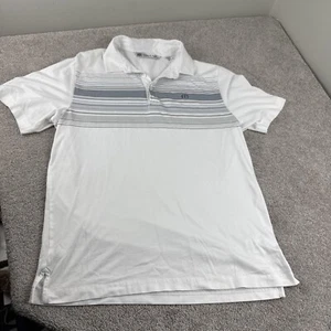 Men’s White Golf Polo Shirt Travis Matthew Size Medium Striped - Picture 1 of 6
