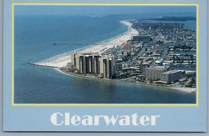 1990er LUFTAUFNAHME Clearwater Beach Florida FL Postkarte DX - Bild 1 von 2