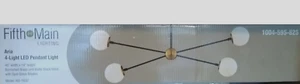 Aria 4-Light Burnished Brass and Matte Black Island Pendant with Glass Shades - Picture 1 of 4