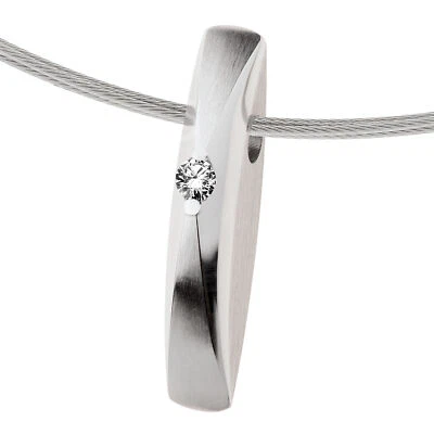 Colgante diseño Ernste AN909 con brillante 0,065 CT acero inoxidable Foto 1 de 3