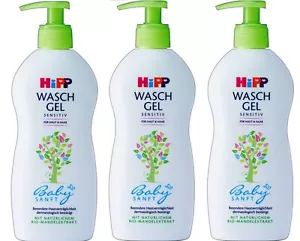 3x 400ml Hipp Waschgel sensitiv Haut & Haar Babysanft Mandelextrakt sanfte haut - Bild 1 von 1