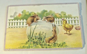 VINTAGE EASTER GREETINGS POSTCARD~MADE IN U.S.A. - Picture 1 of 4