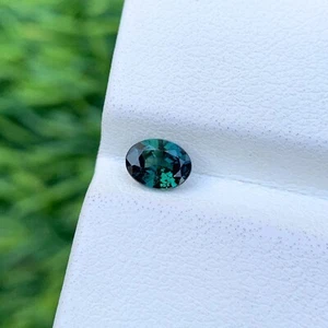 9x7 MM Natural Oval Cut GIE Certified Bluish Green Sapphire Loose Gemstone - Picture 1 of 5
