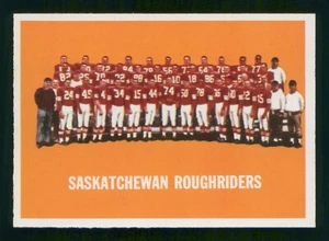 Tarjeta del equipo Saskatchewan Roughriders 1964 Topps CFL 64 no 67 como nueva + 75637 - Imagen 1 de 2