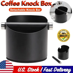 US Coffee Grounds Knock Box Espresso Residue Container Stainless Steel BLACK - Bild 1 von 15