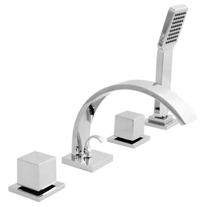 Welfenstein 4 Loch Wannenrandarmatur chrom Wannenrand Armatur Badewanne WRA-78B - Bild 1 von 12