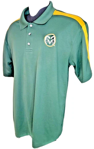 CSU Rams Polo Men's XL Dark Green Shirt Pro Edge Colorado State Cover