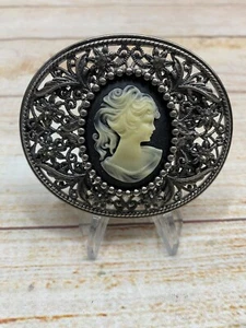 Vintage Silver Cameo Victorian Belt Buckle - Picture 1 of 3