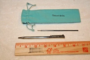 Sterling Silver 925 Tiffany & Co Ballpiont Pen with Engraving Includes Bag - Picture 1 of 8