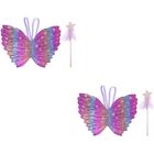  2 Sets Costume Accessories Dress for Girls Angel Wings Handheld