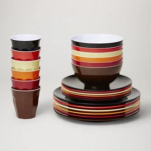 Barel Classic 24 Piece Melamine Dinner Set 'Vintage' - Plates, Bowls & Tumblers - Picture 1 of 7