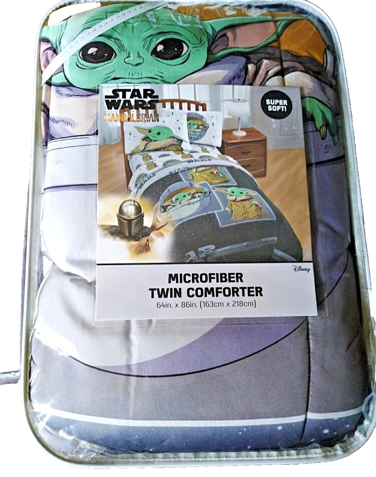 Edredón Twin Star Wars: The Mandalorian The Child 64 x 86 pulgadas Foto 1 de 1