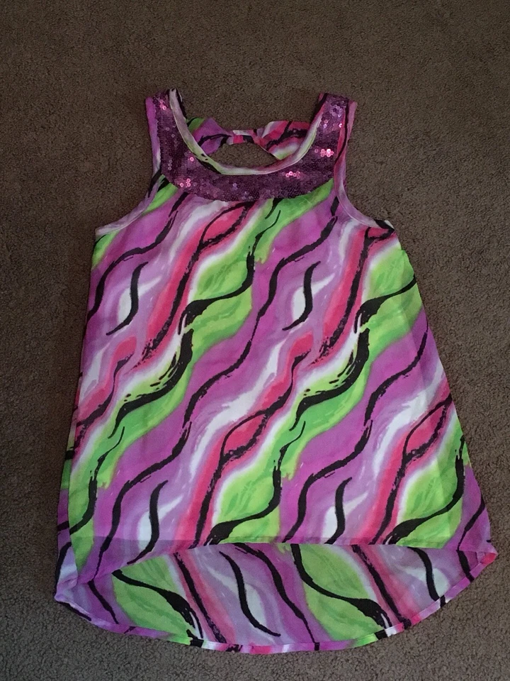 Camiseta sin mangas para niñas L 10/12 púrpura y verde Foto 1 de 1
