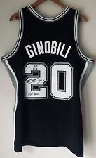 Manu Ginobili "HOF 2022" Signed San Antonio Spurs M&N NBA Auto Jersey BAS USASM