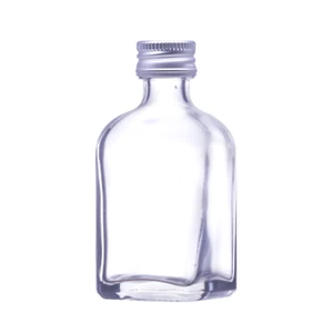Mini botella cuadrada de vidrio 50 ml botella de licor miniatura Frasca Spirit con tapas - Imagen 1 de 8