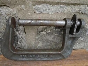 Hallwell Tool  Antique 6" Extra Heavy Duty C clamp Drop Forged USA  - Picture 1 of 8