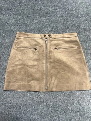 BCBGMAXAZRIA TERCIOPELO MARRÓN MINIFALDA CON CREMALLERA FRONTAL Foto 1 de 4