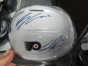 Luke Schenn/Braydon Schenn Philadelphia Flyers Signed Mini Helmet COA - Picture 1 of 1