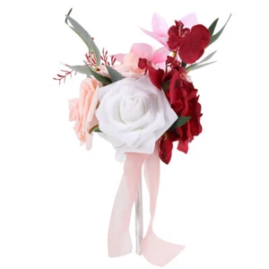Wedding Party Artificial Flower Decoration Realistic Faux Flower Bouquet Bridal - Picture 1 of 12