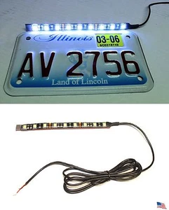 1x WHITE LED TAG LIGHT STRIP LED LICENSE PLATE LIGHTS MOTORCYCLE BIKE R7 - Picture 1 of 6