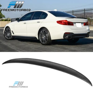 Fits 17-23 BMW G30 5 Series M Style Carbon Fiber Rear Trunk Spoiler Wing - Picture 1 of 9