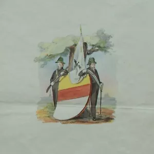 Bürgerschützencorps Aufnahmeurkunde 1845 Münster Schwerdtfeger Hausmann Original - Bild 1 von 7
