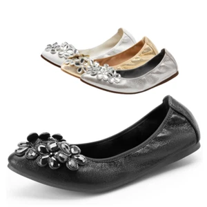 Women Slip On Foldable Ballet Flats Close Toe Comfortable Dress Flat Shoes - Picture 1 of 26