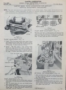 1956-57 MERCURY CARTER WCFB 4BARREL SERVICE ADJUSTMENT PROCEDURES-4 PAGE REPRINT - Picture 1 of 1