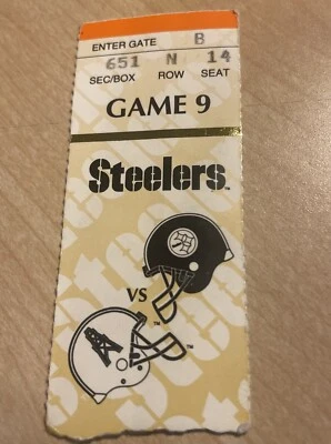 1995 PITTSBURGH STEELERS vs HOUSTON OILERS Game 9 Ticket Stub Three Rivers - Image 1 of 4