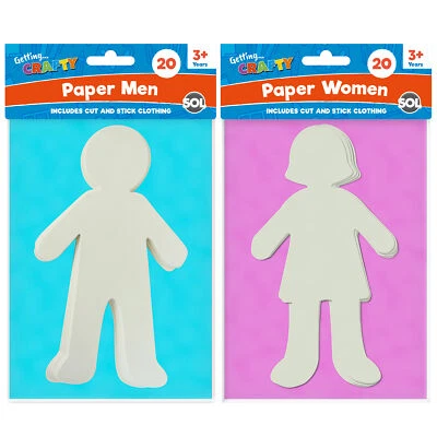 CREATOR ZONE 40 recortes de personas de papel para niños artes y manualidades 20 niños 20 niñas ropa recortada